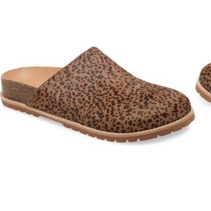 Madewell Sz 9 The Layne Cheetah Print Clogs Mule Shows Slides Leather
